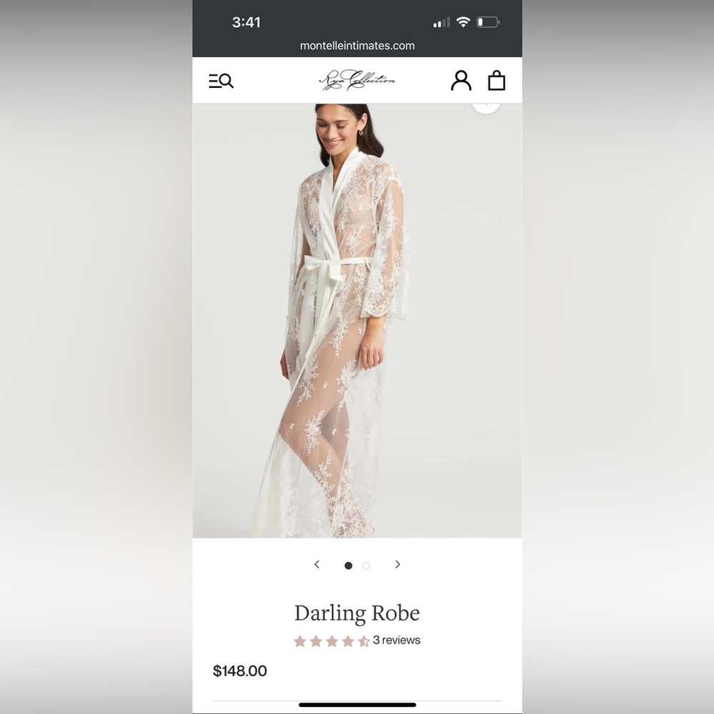 Darling Robe, Rya Collection XS/S, Wedding Robe Silk and Lace